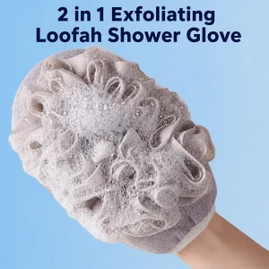 2 in 1 Exfoliating Loofah Shower Glove