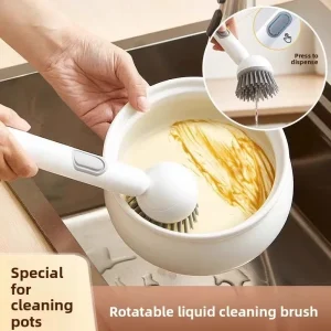 360 Rotating Kitchen Dish Cleaning Brush – Soap Dispenser