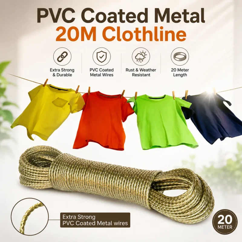 20M PVC Coated Metal Clothesline Rope 20M PVC Coated Metal Clothesline Rope
