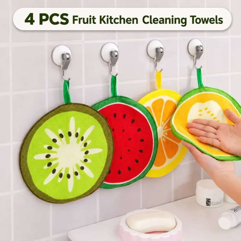 4 Pcs Fruit Kitchen Cleaning Towels