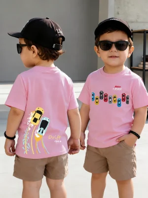 Drift Race Printed T-Shirts For Boys