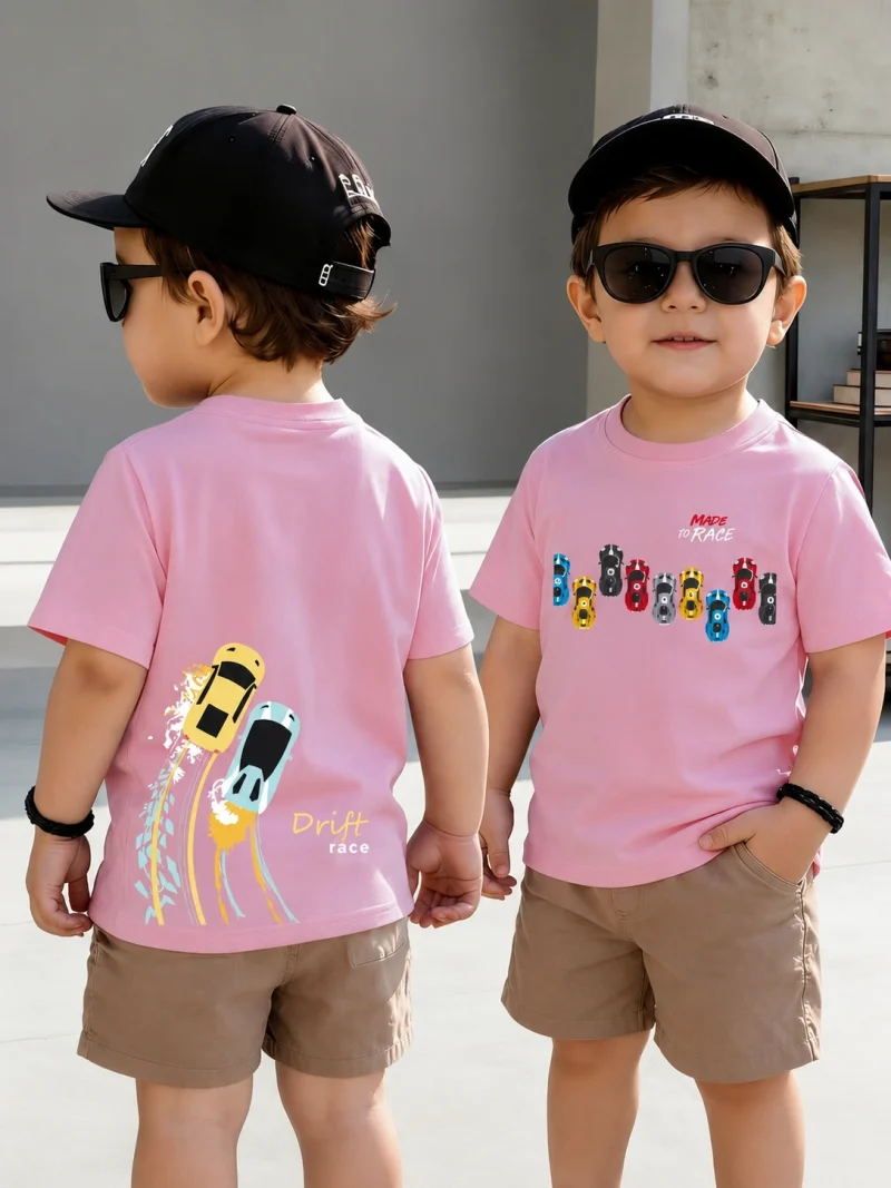 Drift Race Printed T-Shirts For Boys Drift Race Printed T-Shirts For Boys