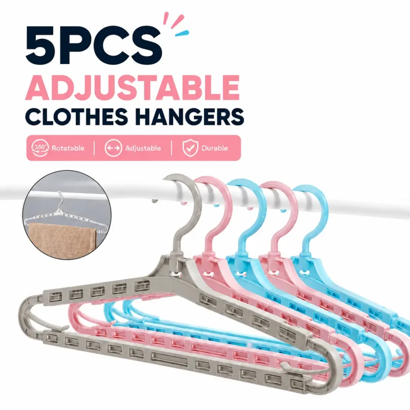 5pcs Adjustable Clothes Hangers 5pcs Adjustable Clothes Hangers