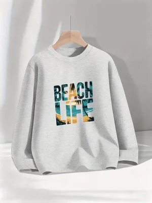 Beach Life Printed Long Sleeve T-Shirts for Kids