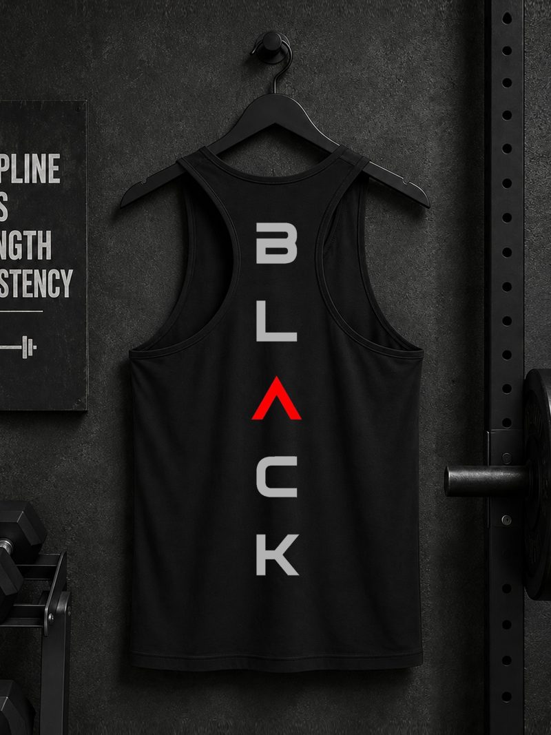 Bold Black Printed Tank Top For Mens Bold Black Printed Tank Top For Mens