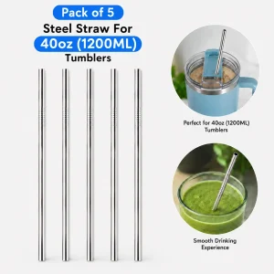 Pack of 5 Steel Straw for 40oz Tumblers