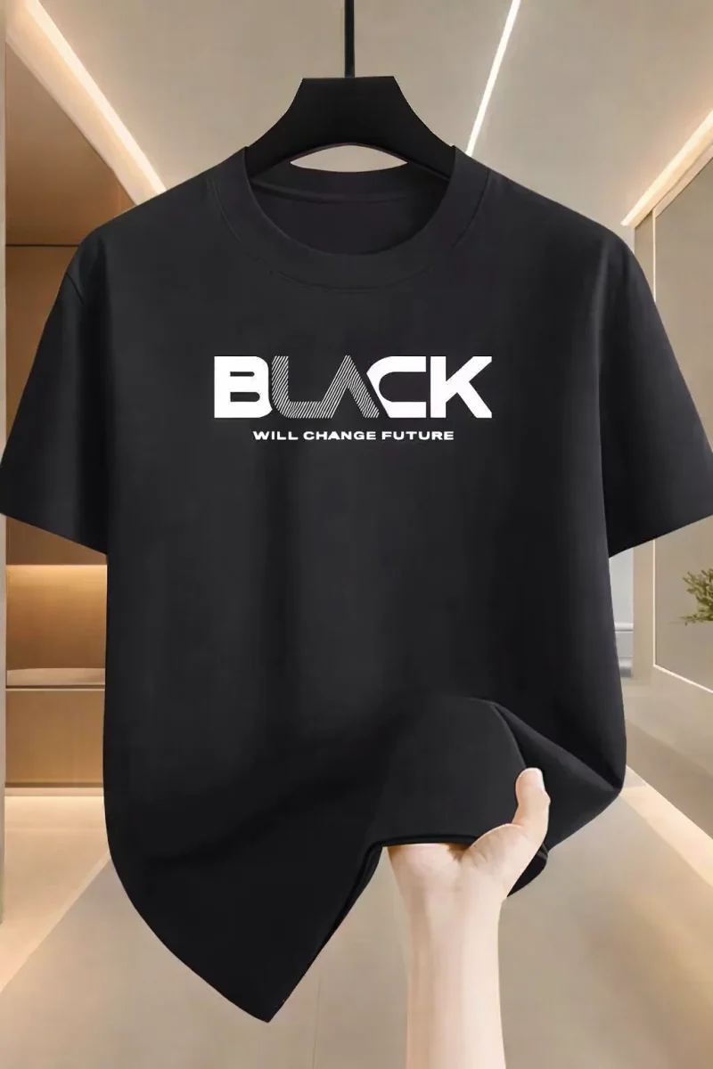 Future Change Printed Black T-Shirt for Men