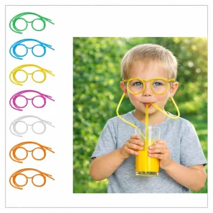 Funny Glasses Drinking Straw – Colorful Kids Juice Accessory