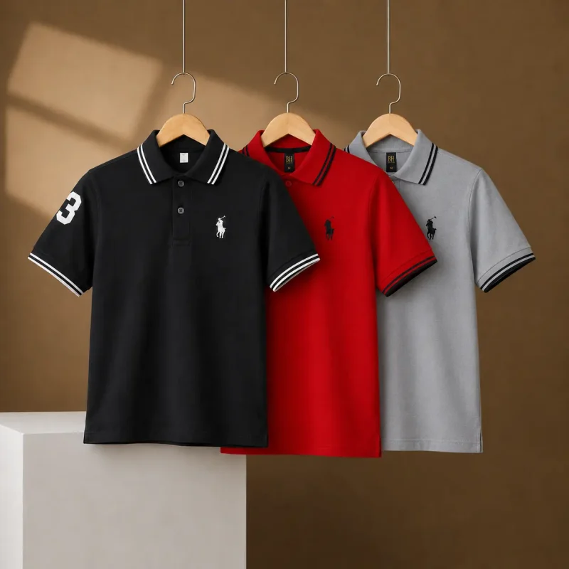 Bundle of 3 BRS Classic Polo T-Shirts for Kids
