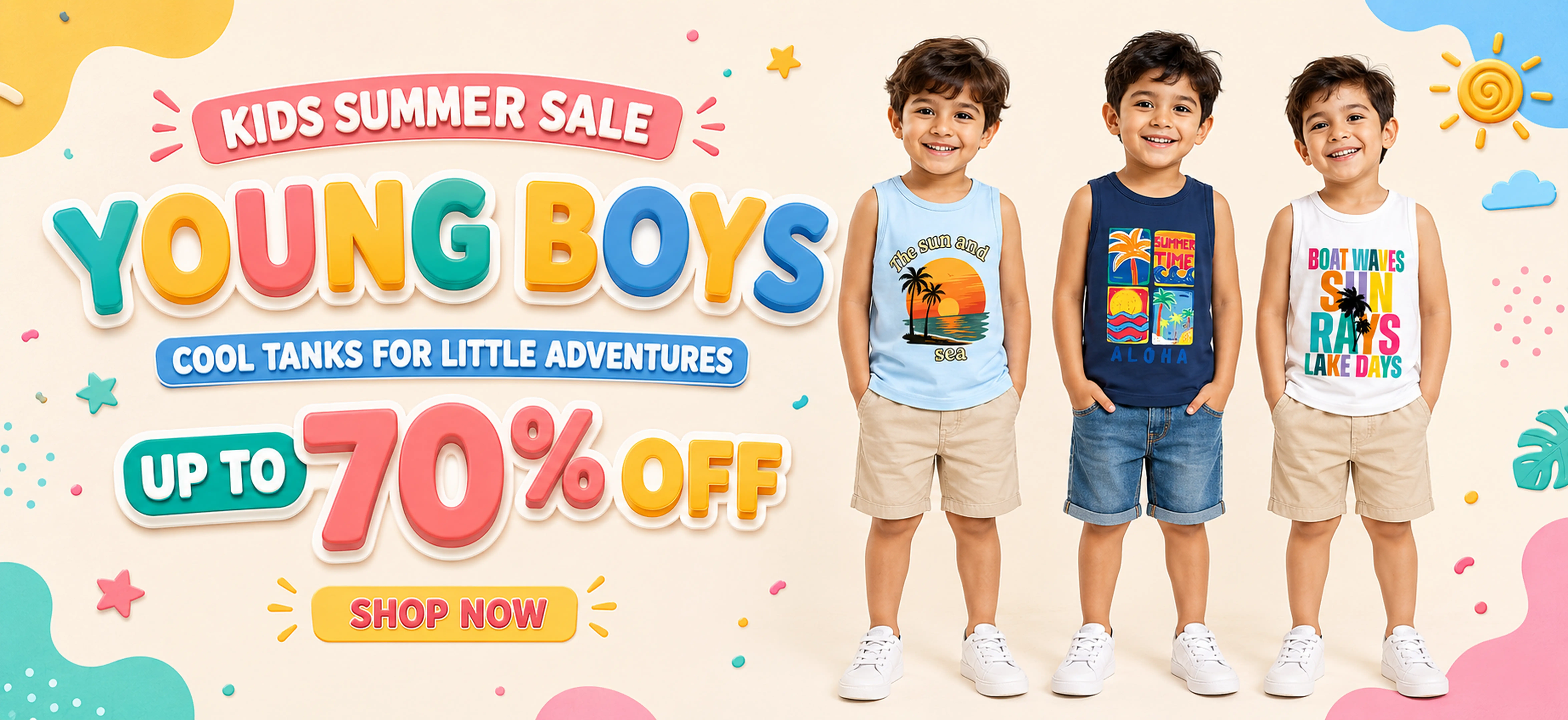 Deal20One_Kids_Summer_Sale_Young_Boys_Web_Banner_9400x4320