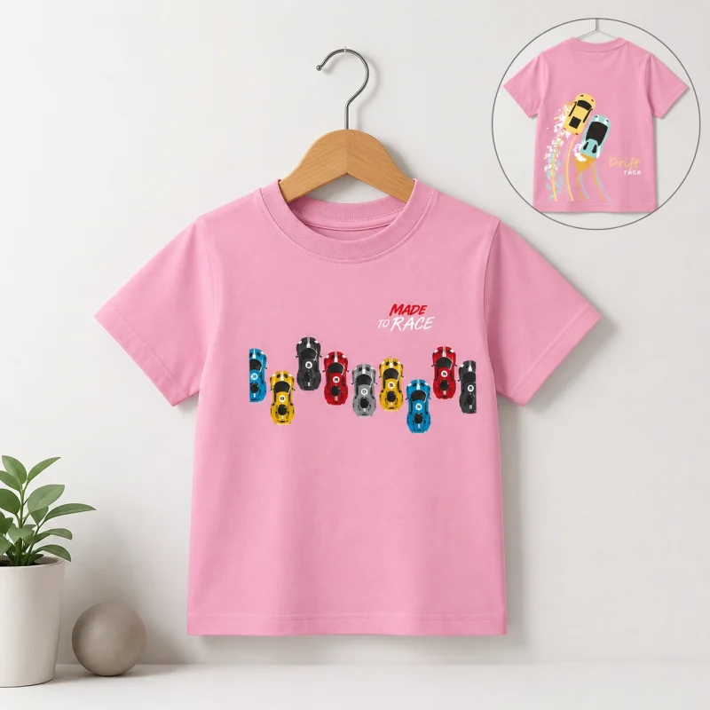Drift Race Printed T-Shirt For Boys
