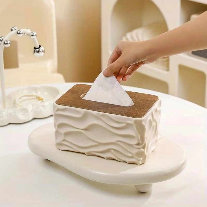 Elegant Wave Pattern Tissue Box