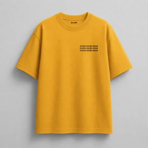 Faith Over Fear Oversized Printed T-Shirt For Mens