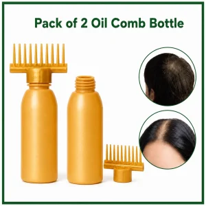 Pack of 2 Oil Comb Bottles – Easy Scalp Applicator for Hair