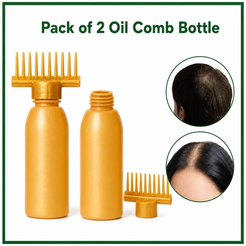 Pack of 2 Oil Comb Bottles – Easy Scalp Applicator for Hair Pack of 2 Oil Comb Bottles – Easy Scalp Applicator for Hair