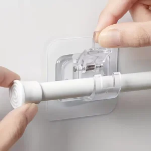 Pack of 2 Transparent PVC Curtain Rod Hooks