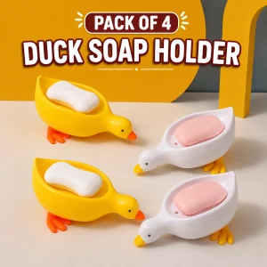 Pack of 4 Duck Soap Holder – Cute Bathroom Soap Tray