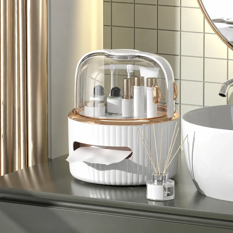 Tissue Box & Cosmetics Organizer – Acrylic Door