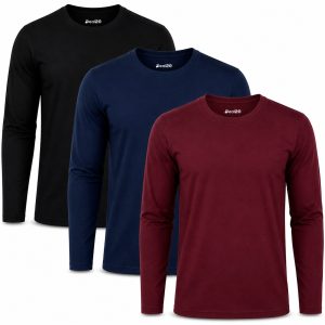 Bundle of 3 MNBB Plain Long Sleeve T-shirts for Men