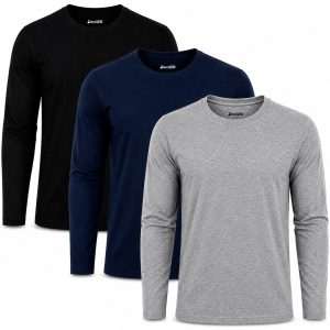 Bundle of 3 HNB Plain Long Sleeve T-shirts for Men