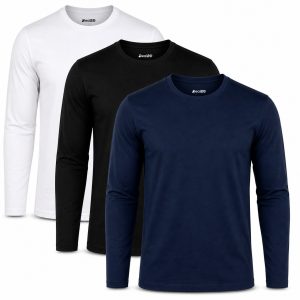Bundle of 3 WBNB Plain Long Sleeve T-shirts for Men