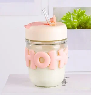 Glass Sipper – 350 ml with Straw