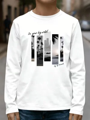 Coastal Skyline Printed Long Sleeve T-Shirts for Kids