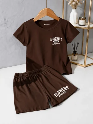 Alacrity Flowers Printed Summer Short Suit For Kids