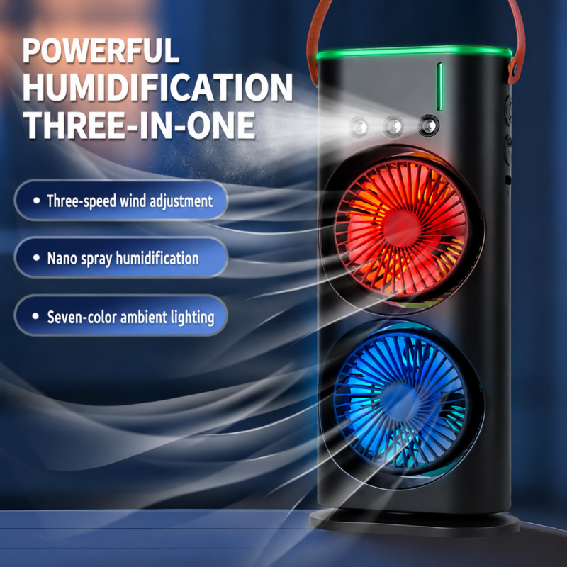 Desktop Double‑Head Mist Fan Desktop Double‑Head Mist Fan