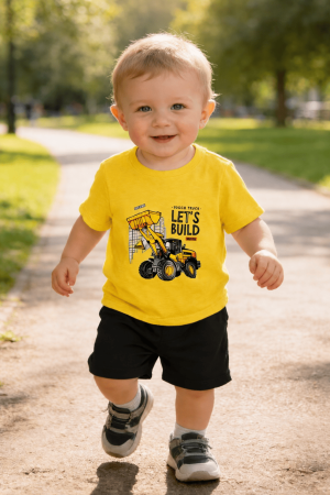 Lets Build Work Printed Summer Short Suit For Kids
