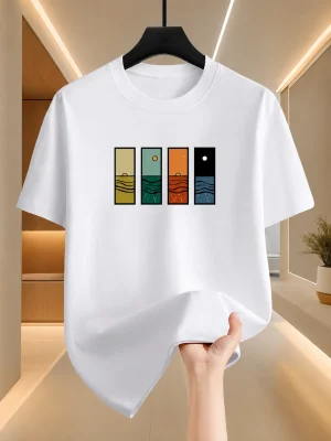 Ocean Horizon Printed T-Shirt for Men