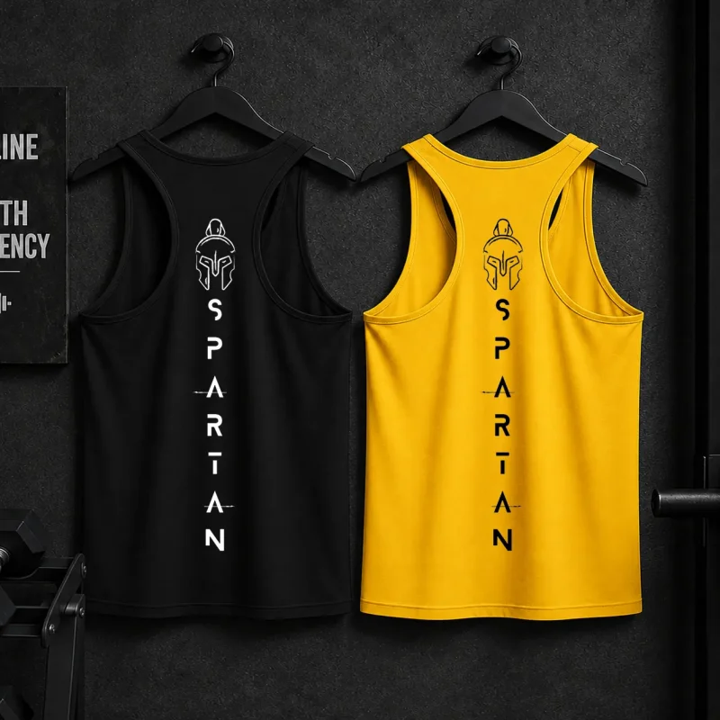 Pack of 2 YB Spartan Printed Tank Top For Mens