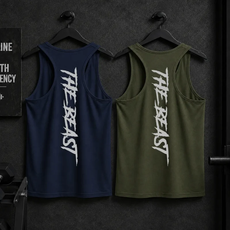 Pack of 2 AGN Beast Printed Tank Top For Mens