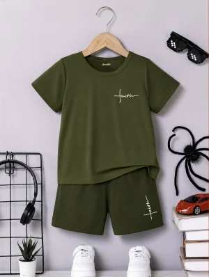 Faith Printed Summer Short Suit For Kids