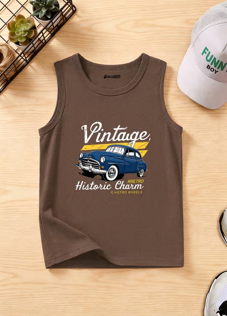 Historic Vintage Charm Kids Printed Tank Top Historic Vintage Charm Kids Printed Tank Top