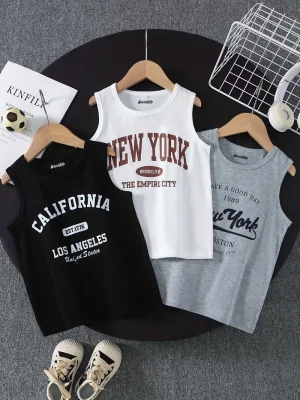 Pack of 3 New York City Printed Tank Tops for Tween Kids