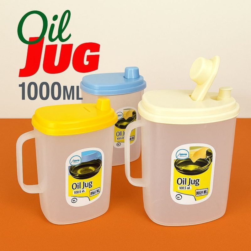 Oil Jug – 1 Liter Plastic Dispenser