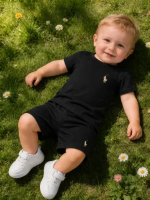 Horse Rider Polo Printed Summer Short Suit For Kids