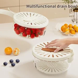 Double‑Layer Fruit Washing Drain Storage Box