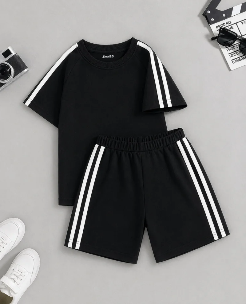 Boys Twin Stripe Summer T-Shirt & Shorts Set Boys Twin Stripe Summer T-Shirt & Shorts Set