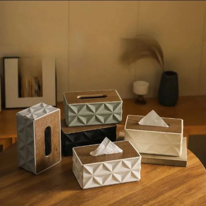 Tissue Box With Wooden Lid Tissue Box With Wooden Lid
