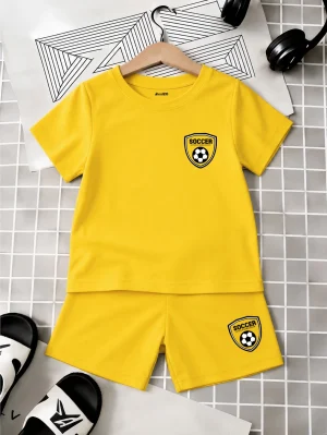 Soccer Printed Summer Short Suit For Kids