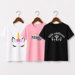Pack of 3 Unicorn Magic Flower Printed T-Shirts for Girls
