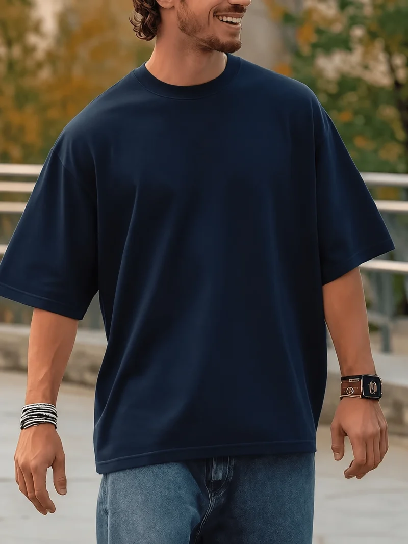 Classic Plain Oversized T-Shirt For Mens