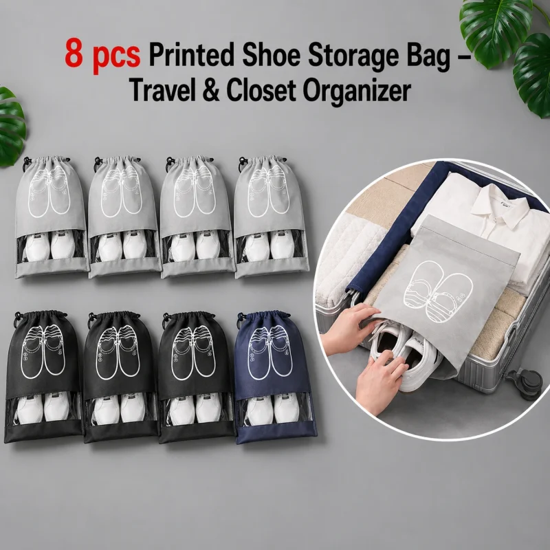 8pcs Printed Shoe Storage Bags – Travel & Closet Organizer 8pcs Printed Shoe Storage Bags – Travel & Closet Organizer
