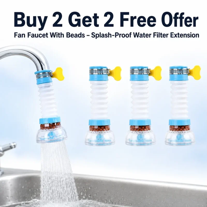 Buy 2 Get 2 Free Fan Faucet With Beads – Splash‑Proof Water Filter Extensions