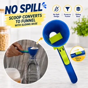 No Spill Sliding Scoop Funnel