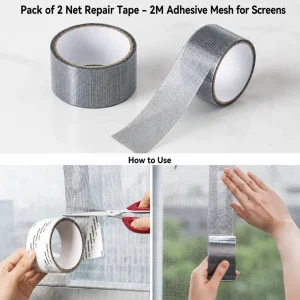 Pack of 2 Net Repair Tape – 2M Adhesive Mesh for Screens