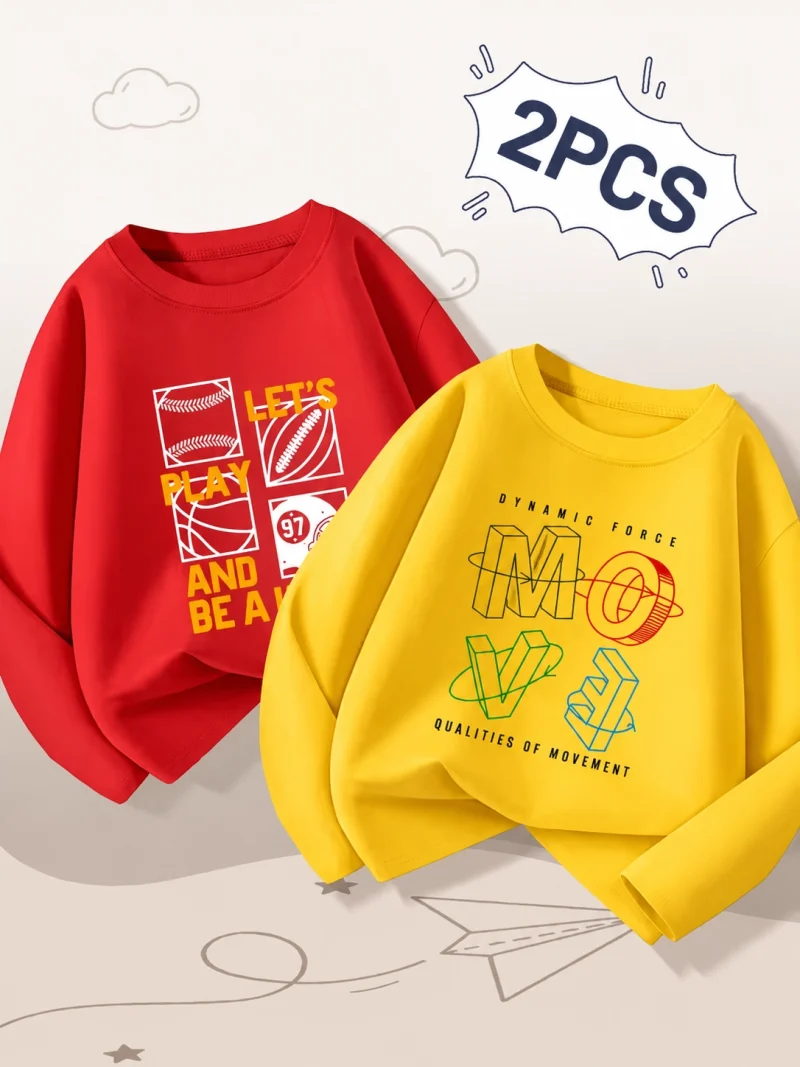 Pack of 2 Play & Move Long Sleeve T-Shirts for Young Kids Pack of 2 Play & Move Long Sleeve T-Shirts for Young Kids