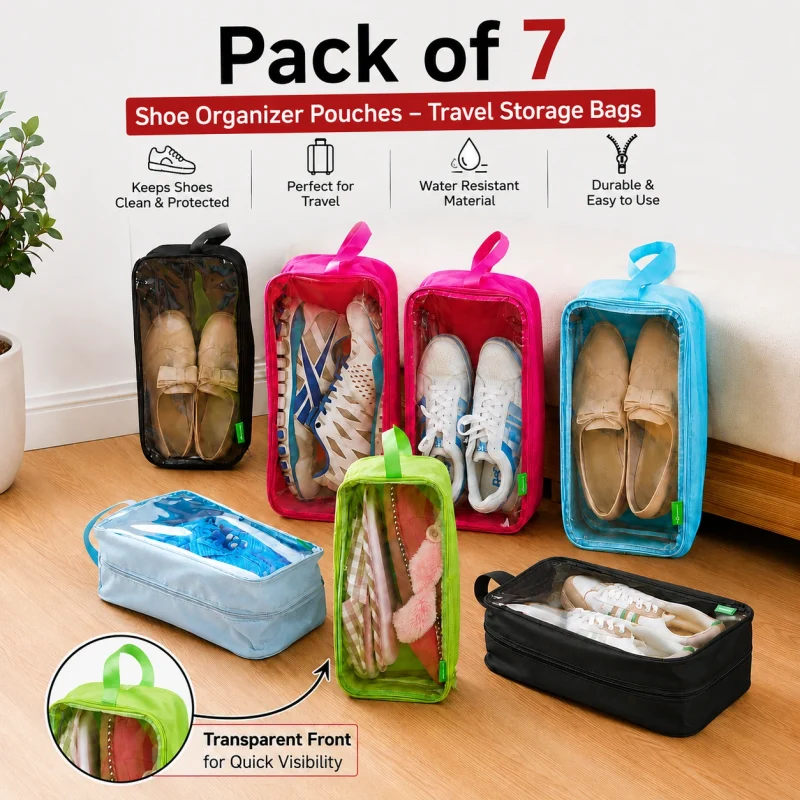 Pack of 7 Shoe Organizer Pouches – Travel Storage Bags Pack of 7 Shoe Organizer Pouches – Travel Storage Bags